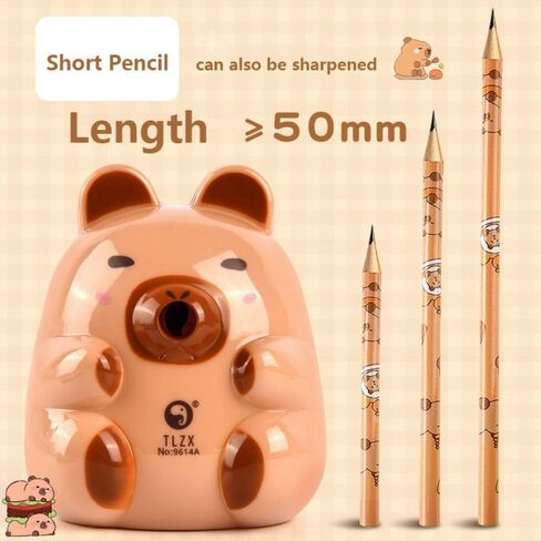 Capybara Anti Sticking Lead Hand-cranked Pencil Sharpener Mechanical Tool Pencil Automatically Enters Pencil Sharpening Tool (01-Brown) in Saudi Arabia
