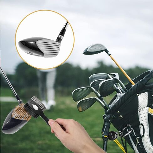 THIODOON 2 Pack Golf Club Cleaner Brush with Retractable Spike 2FT Extension Cord and Carabiner Lightweight Golf Club Groove Cleaning Brush Tool for Irons and Woods Comfortable Handle Grip in Saudi Arabia