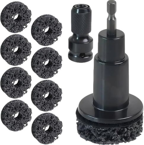 Wheel Hub Cleaning Tool Kit, Professional Brake Hub & Wheel Stud Cleaner with 8 Grinding Heads, Rust Removal & Resurfacing Kit for Car, Truck and SUV Maintenance, Fits Power Drill in Saudi Arabia