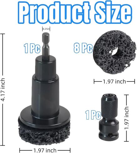 Wheel Hub Cleaning Tool Kit, Professional Brake Hub & Wheel Stud Cleaner with 8 Grinding Heads, Rust Removal & Resurfacing Kit for Car, Truck and SUV Maintenance, Fits Power Drill in Saudi Arabia