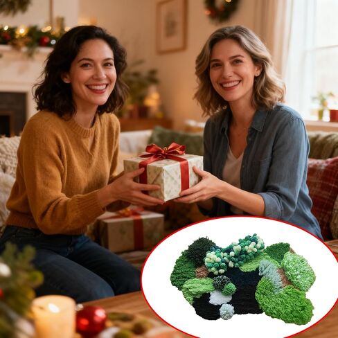 مجموعة خطافات مزلاج DIY للبالغين من beausougon، مجموعة أدوات صناعة السجاد الإبداعية، زهرة كروشيه الطحلب مع أدوات إبرة الثقب، 30 * 20 بوصة in Saudi Arabia