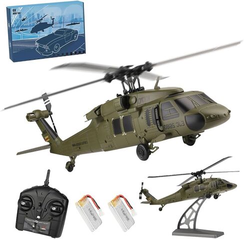 WL K170 RC Helicopter for Adults, UH-60L 170 Size 2.4G 4CH Flybarless Remote Controlled Aircraft Plane with Display Stand and Helipad, One-Key Takeoff/Landing, Outdoor Hobby RC Model in Saudi Arabia