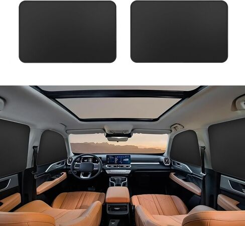 ستائر جانبية للسيارة - ظلال شمسية للخصوصية، أغطية نوافذ سيارة خفيفة مغناطيسية بنسبة 100% مع شعور بالبرودة (أسود، D-4 قطع) in Kuwait