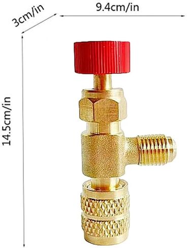 1 قطعة R410A R22 أداة التبريد تكييف الهواء صمام الأمان محول تركيب شحن النحاس مع 1/4 (R410 12 مللي متر R22 11 مللي متر) in Saudi Arabia