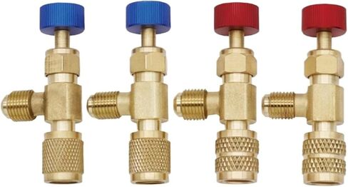 1 قطعة R410A R22 أداة التبريد تكييف الهواء صمام الأمان محول تركيب شحن النحاس مع 1/4 (R410 12 مللي متر R22 11 مللي متر) in Saudi Arabia
