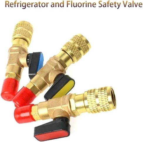 1/4 "ذكر إلى 1/4" أنثى SAE R410A المبردات صمام الكرة المستقيمة شحن التيار المتردد in Kuwait