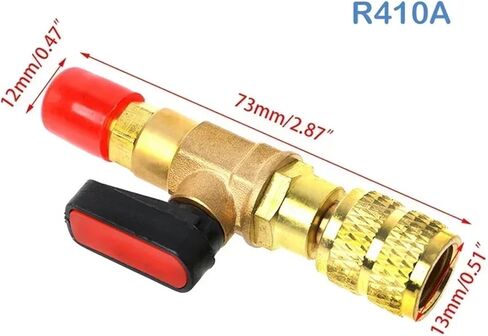 1/4 "ذكر إلى 1/4" أنثى SAE R410A المبردات صمام الكرة المستقيمة شحن التيار المتردد in Kuwait