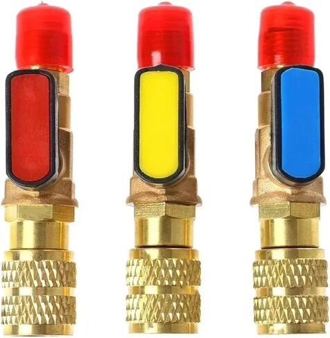 1/4 "ذكر إلى 1/4" أنثى SAE R410A المبردات صمام الكرة المستقيمة شحن التيار المتردد in Kuwait