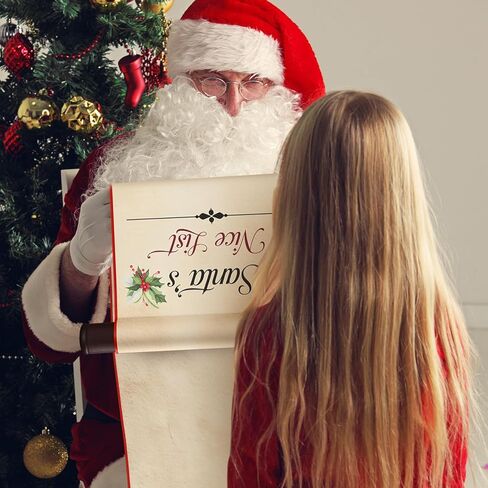 9 Pcs Christmas Santa's Naughty, Nice Lists Scroll Set 2 Vintage Christmas Scroll Papers Feather Quill Pen Kit (feather Pen, 5 Nibs, 10ml Ink) for Holiday Decor Cosplay Prop in Saudi Arabia