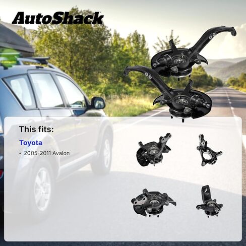 AutoShack Front Steering Knuckles & Wheel Bearing Hub Assembly Replacement for 2005-2011 Toyota Avalon 2-PC in Saudi Arabia