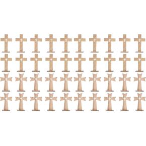 20 Sets Wooden Crosses for Crafts, Unfinished Wooden Cross Ornaments, Small Baptism Decoration, Baby Supplies in Kuwait