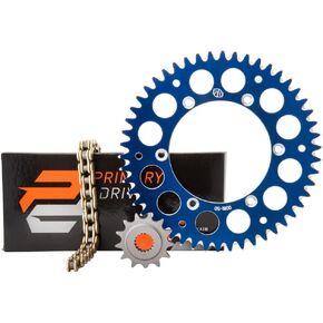 طقم سبائك وسلسلة ذهبية على شكل حرف X ضرس خلفي أزرق - متوافق مع YZ250 1999-2021 in Kuwait