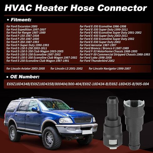 HVAC Heater Hose Connector for Ford Excursion Expedition F150 F250 F350 E150 E250 E350 Econoline Super Duty for Ranger for Lincoln 3/4" Tube & 5/8" Heater Hose 800-404/E69Z18D434B in Saudi Arabia
