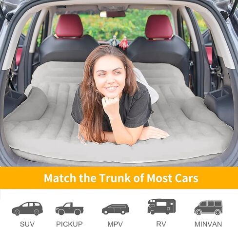 SUV Air Mattress Double-Sided Car Mattress SUV Mattress Camping Bed Inflatable Bed with Electric Pump for SUV Trunk and Rear Seat - Blue (without Pillows) in Saudi Arabia