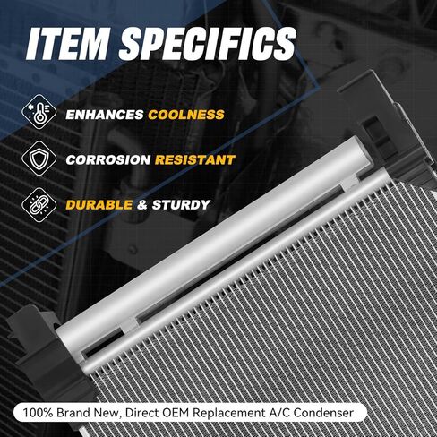 Auto Dynasty Air Conditioning A/C Condenser Compatible with 2021 2022 2023 2024 Nissan Altima, Aluminum AC Condenser Replacement DPI 30213, NI3030187 in Saudi Arabia