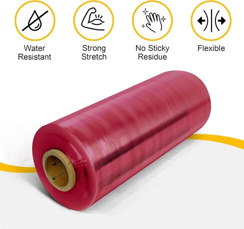 8NET 20 بوصة × 5000 بوصة، غلاف مطاطي بطول الماكينة عالي التحمل، قياس 80، فيلم تغليف منكمش من البلاستيك الأسود، علبة مكونة من لفة واحدة in Kuwait