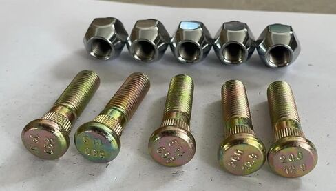 5PCS Serrated Wheel Studs 52755-2G000 with Lug Nuts Replacement for 2006-2024 Hyundai Accent 17-24 Elantra 2008+ Kia Sportage Spectra K5 EV6 in Saudi Arabia