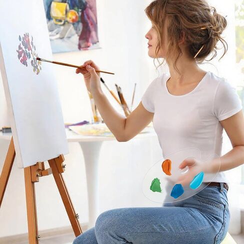 2 عبوة من لوحة طلاء الأكريليك، لوحة فتحات إبهام شفافة مقاس 5.9 × 7.9 بوصة للرسم بالألوان المائية الزيتية، لوحة فنية سهلة التنظيف وغير لاصقة in Saudi Arabia