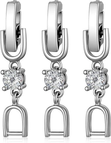 3 PCS Bracelet Extender Silver Fold Over Clasp Foldover Clip Crystal Rhinestones Watch Extender Clasps for Bracelets, Necklaces, Watches, Jewelry Making (Silver) in Saudi Arabia