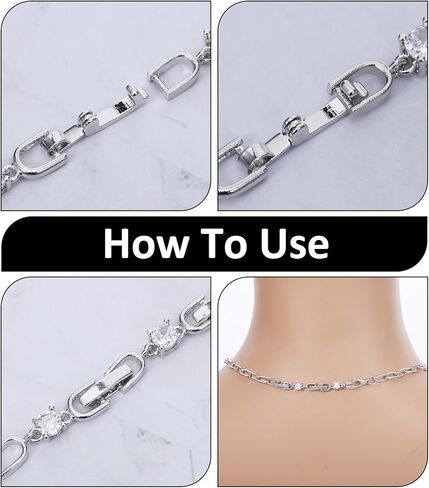 3 PCS Bracelet Extender Silver Fold Over Clasp Foldover Clip Crystal Rhinestones Watch Extender Clasps for Bracelets, Necklaces, Watches, Jewelry Making (Silver) in Saudi Arabia