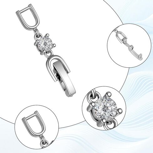 3 PCS Bracelet Extender Silver Fold Over Clasp Foldover Clip Crystal Rhinestones Watch Extender Clasps for Bracelets, Necklaces, Watches, Jewelry Making (Silver) in Saudi Arabia