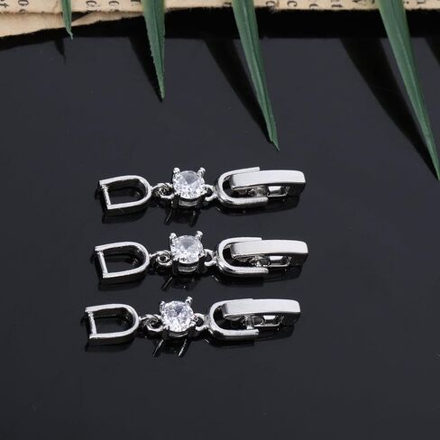 3 PCS Bracelet Extender Silver Fold Over Clasp Foldover Clip Crystal Rhinestones Watch Extender Clasps for Bracelets, Necklaces, Watches, Jewelry Making (Silver) in Saudi Arabia