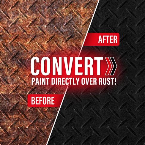 2-in-1 Rust Conveter Automotive & Metal Primer Black, Ultra Heat-Stable Rust Reformer & Rust Encapsulator Paint for Car, Trailer, Chassis, Ultra Protective Rust Neutralizer with Maximum Long-Term Protection, Permanently Stops Rust & Corrosion, Matte Black in Kuwait