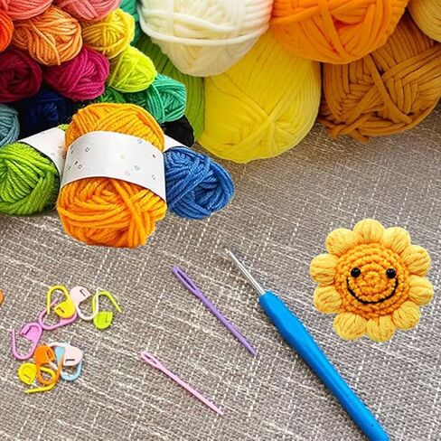 Handmade Positive Sunflower Potted Plant Crochet with Premium Gift Box and Wooden Tag,Birthday Gifts for Women Men Presents,Unique Hand-Crafted Gift for Home and Office Desk Decor in Saudi Arabia