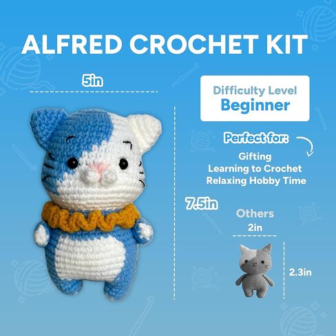 PUFLS Penguin Crochet Kit for Beginners Kids, Beginner Crochet Kit for Adults and Kids with Video Tutorials, Crochet Kits with Mini Crochet Animals, Knitting Kit for Beginners and Cute Crocheting Kit in Saudi Arabia