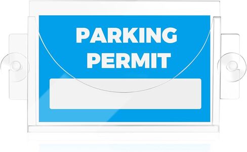 Acrylic Car Parking Permit Holder with Suction Cups,Transparent Parking Pass Holder for Car Windshield Curved Design to Present Parkings Permit,Universal Cars Windshield Sticker Holders in Saudi Arabia