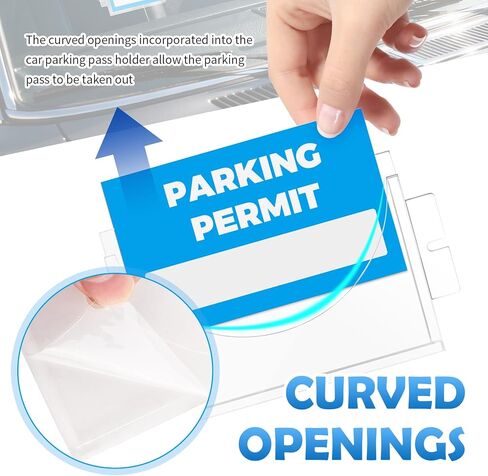 Acrylic Car Parking Permit Holder with Suction Cups,Transparent Parking Pass Holder for Car Windshield Curved Design to Present Parkings Permit,Universal Cars Windshield Sticker Holders in Saudi Arabia
