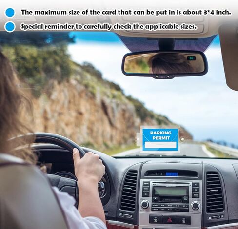 Acrylic Car Parking Permit Holder with Suction Cups,Transparent Parking Pass Holder for Car Windshield Curved Design to Present Parkings Permit,Universal Cars Windshield Sticker Holders in Saudi Arabia