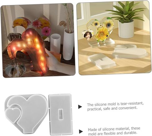 1set Heart Shaped Photo Frame Silicone Molds Flexible Casting Molds for Epoxy Resin for Unique Home Decor and Crafts in Saudi Arabia