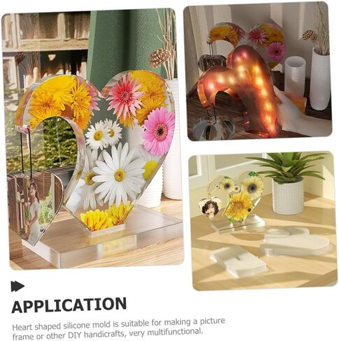 1set Heart Shaped Photo Frame Silicone Molds Flexible Casting Molds for Epoxy Resin for Unique Home Decor and Crafts in Saudi Arabia