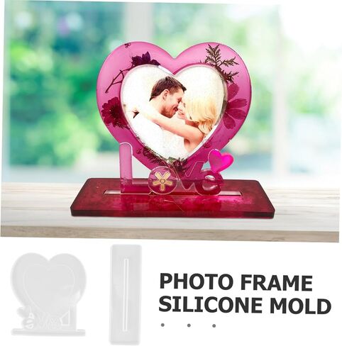 Artibetter 1set Love Heart Photo Frame Silicone Mould Casting Mold for Creative Crafts Flexible and Silicone Molds for Home Decor and Picture Frames in Saudi Arabia