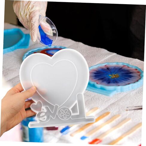 Artibetter 1set Love Heart Photo Frame Silicone Mould Casting Mold for Creative Crafts Flexible and Silicone Molds for Home Decor and Picture Frames in Saudi Arabia