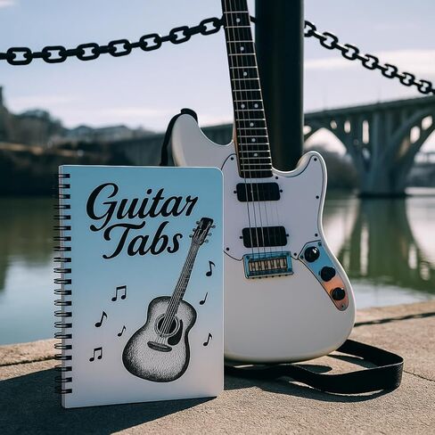 Guitar Tab Notebook with Blank Sheet Music Pages, Spiral Bound Guitar Tablature Book and Music Composition Journal for Songwriting & Practice, A4 (11.2" x 8.3") in Saudi Arabia