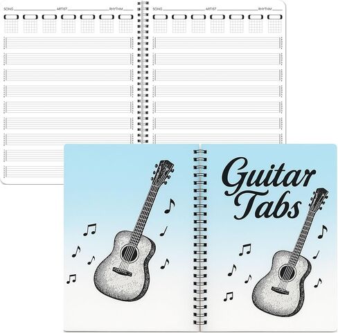 Guitar Tab Notebook with Blank Sheet Music Pages, Spiral Bound Guitar Tablature Book and Music Composition Journal for Songwriting & Practice, A4 (11.2" x 8.3") in Saudi Arabia