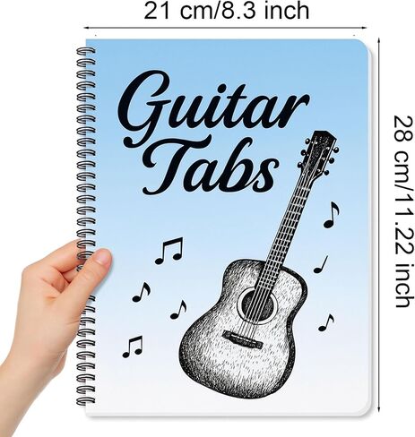 Guitar Tab Notebook with Blank Sheet Music Pages, Spiral Bound Guitar Tablature Book and Music Composition Journal for Songwriting & Practice, A4 (11.2" x 8.3") in Saudi Arabia