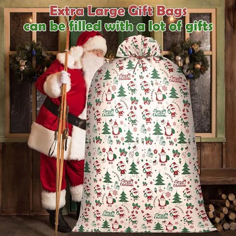 Christmas Bike Gift Bags 2 Pack, 72"x60" Giant Huge Gift Bag, Extra Large Christmas Gift Bags for Presents, Bicycle (Red & White) in Saudi Arabia