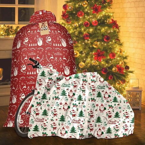 Christmas Bike Gift Bags 2 Pack, 72"x60" Giant Huge Gift Bag, Extra Large Christmas Gift Bags for Presents, Bicycle (Red & White) in Saudi Arabia