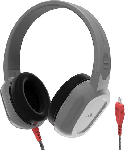 Brenthaven Rugged 2 Wired Headphones No Mic | USB C - Long Tangle Free Chew-Proof Cord - Reliable Drop Tested and Comfortable for Kids K-12 Students Classroom and School Use - Gray in Kuwait