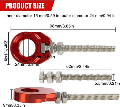 PSLER 2pcs Chain Tensioner Adjuster -CNC Rear Axle Blocks Chain Adjuster for Precise Alignment and Smooth Riding, Compatible with CRF50F CRF100F CRF110F XR50R XR100 Dirt Bike Replace 95014-10010 in Saudi Arabia
