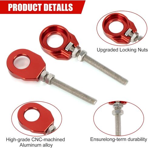 PSLER 2pcs Chain Tensioner Adjuster -CNC Rear Axle Blocks Chain Adjuster for Precise Alignment and Smooth Riding, Compatible with CRF50F CRF100F CRF110F XR50R XR100 Dirt Bike Replace 95014-10010 in Saudi Arabia