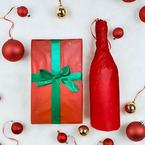 GOHOY 100 Sheets Christmas Glitter Tissue Paper -20x14 Inch, Sparkling Red Green Wrap Tissue Paper for Gift Bags,Christmas Party Decor,Packaging,Crafts Treats in Saudi Arabia