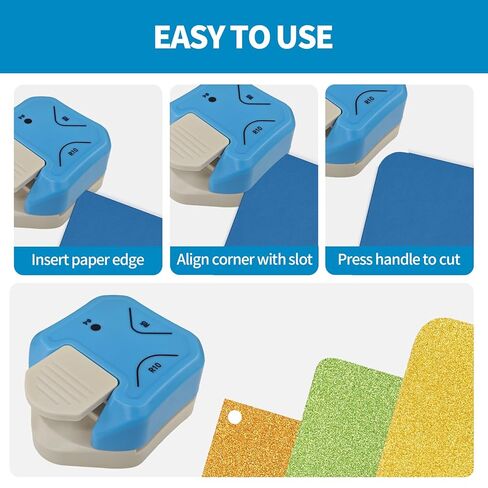 3-in-1 Paper Corner Rounder, Compact and Durable for 5mm、10mm Radiusand and Perforation, Round Corners Cutter Ideal for Card Making,Photo Cutter,Scrapbooking and DIY Projects in Saudi Arabia