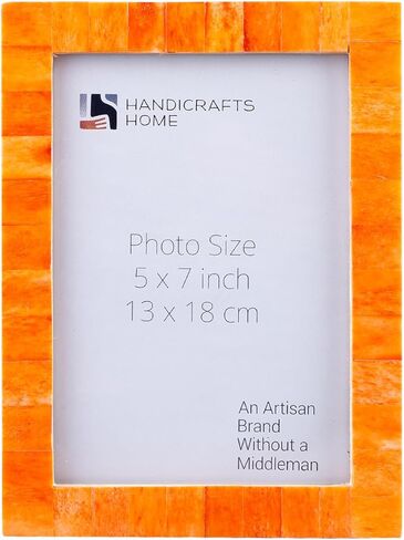 Handicrafts Home 16x20 Poster Frame - Orange Bone Inlay Classic Collection Wall Mount Decorative Picture Frame for Posters, Photos, Diplomas, Certificates, Art Work - Handmade Vintage Home Decor Gift in Kuwait