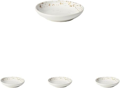 PetRageous 18434 Speckles Stoneware Cat Saucer 5-Inch Width and 1-Inch Height 2.5-oz Capacity, White in Saudi Arabia