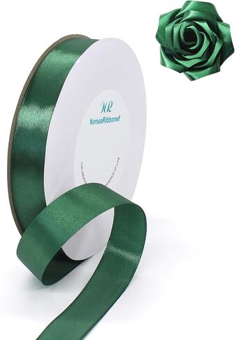 100 Yards Ribbon,1 inch Green Satin Ribbon Perfect for Wedding Decoration, Bouquet Crafts, Sewing Decoration, Handmade Bow, Christmas Decoration and So On in Saudi Arabia
