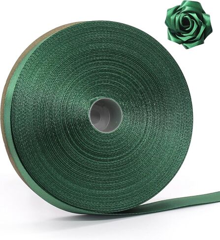 100 Yards Ribbon,1 inch Green Satin Ribbon Perfect for Wedding Decoration, Bouquet Crafts, Sewing Decoration, Handmade Bow, Christmas Decoration and So On in Saudi Arabia